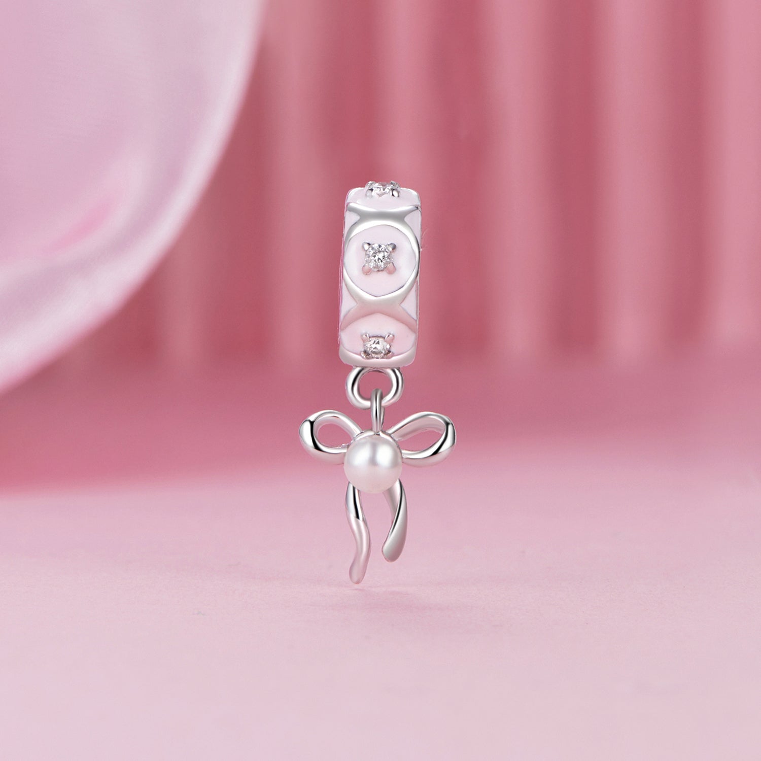 Pink Bow Clip Charm