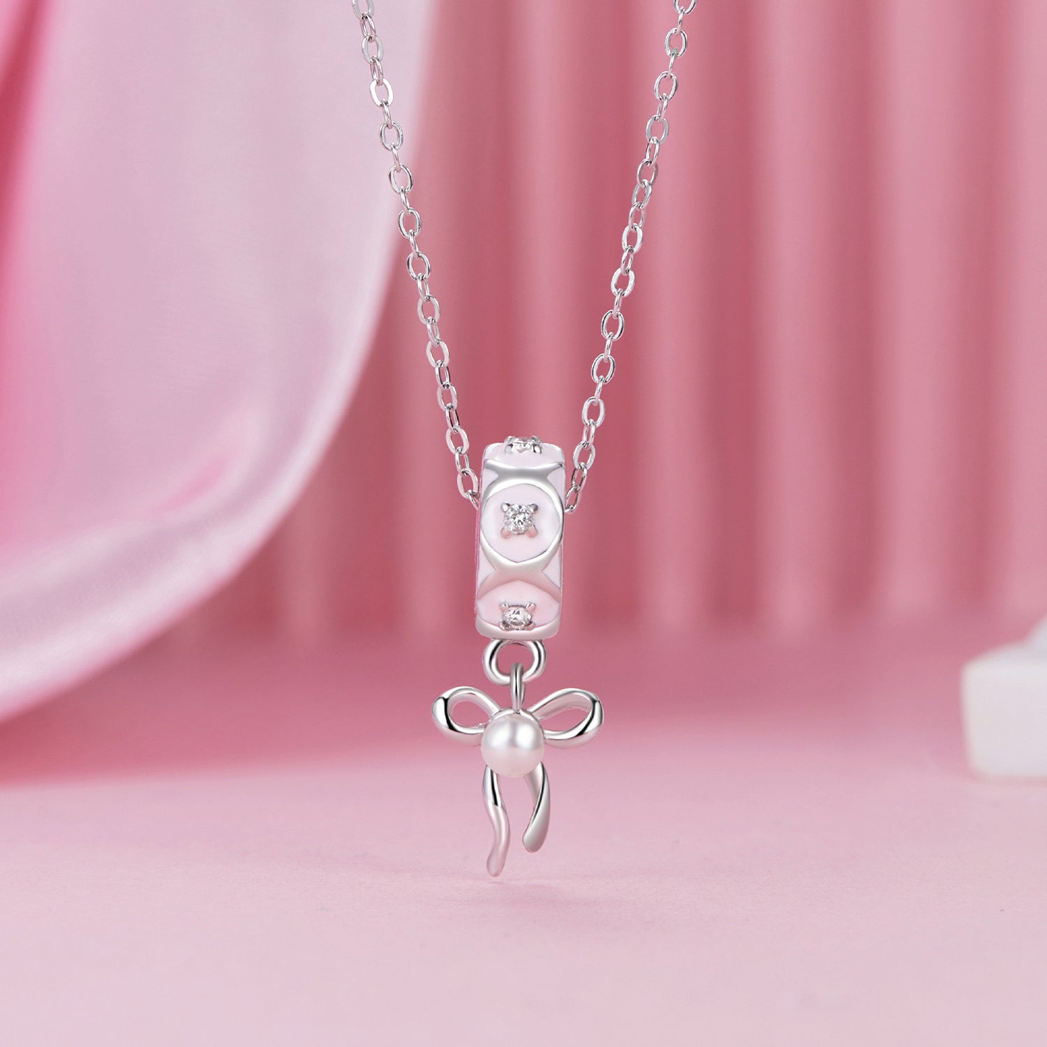 Pink Bow Clip Charm