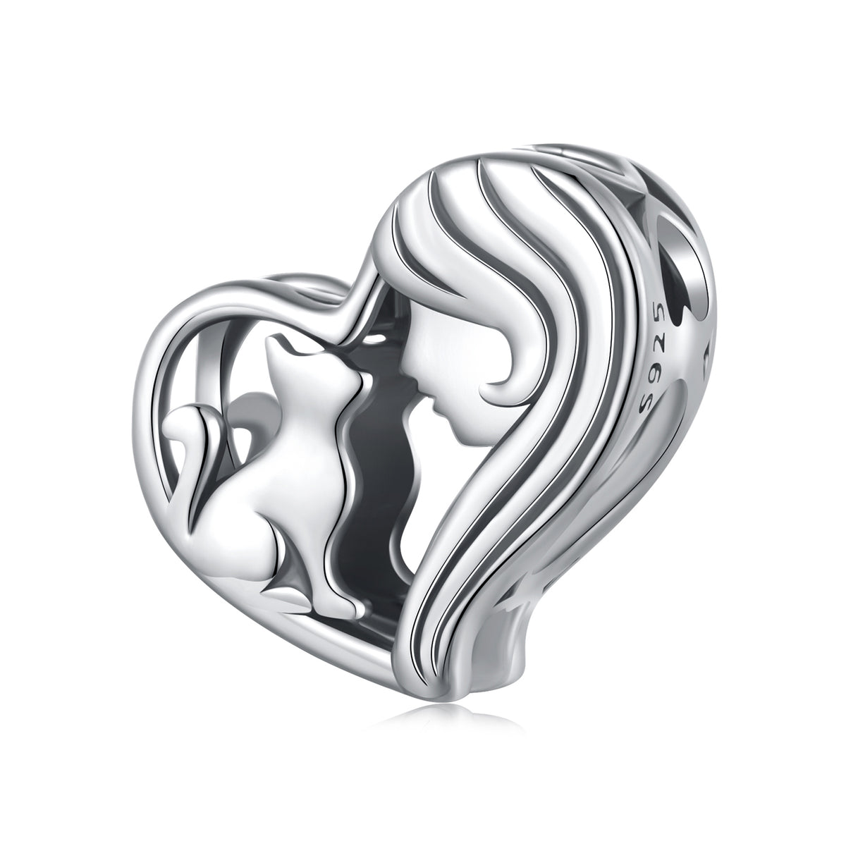 Cat Lover Heart Charm
