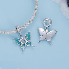 Snowflake Butterfly Pendant Charm
