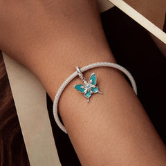 Snowflake Butterfly Pendant Charm
