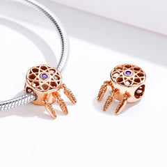 Rose Gold Dreamcatcher Charm