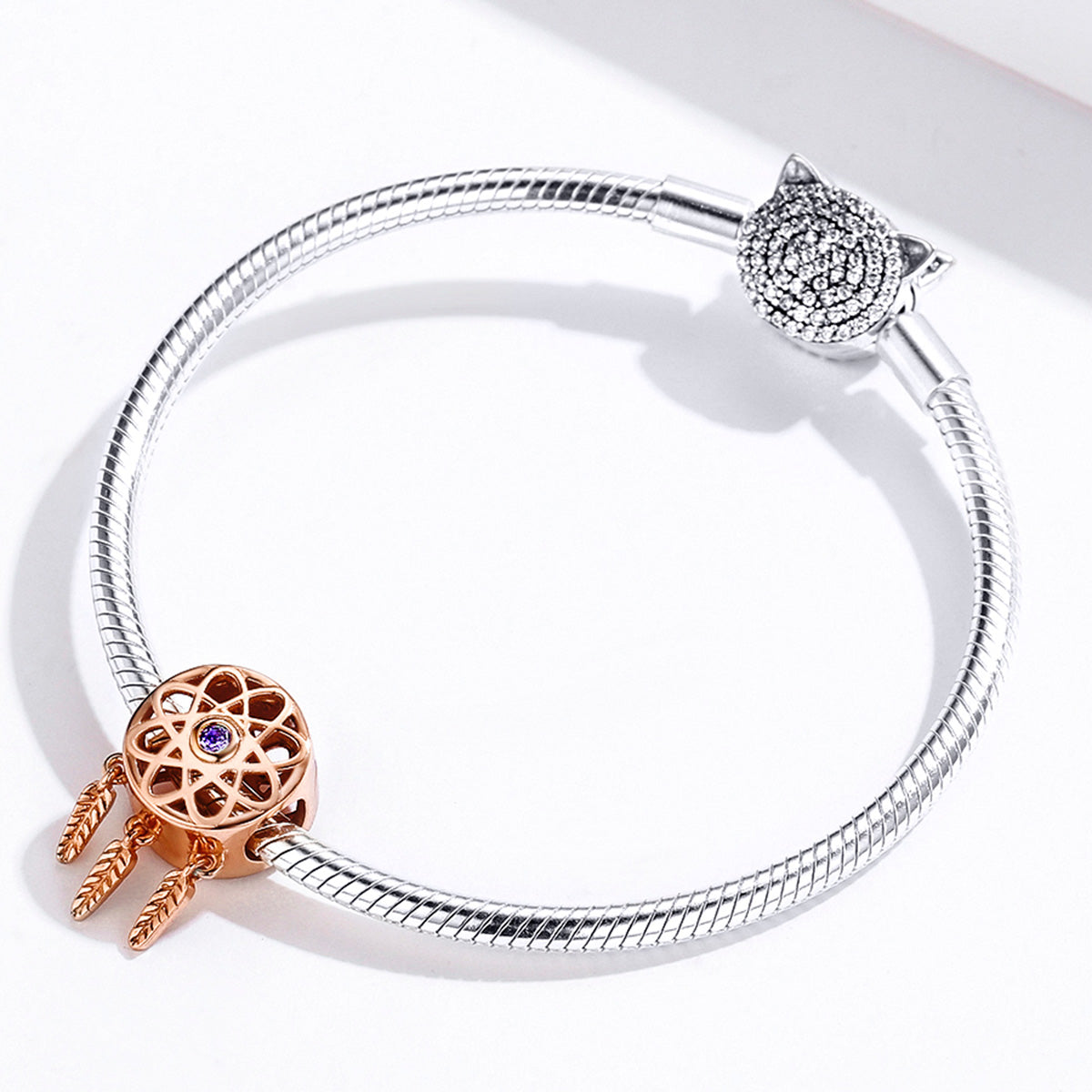 Rose Gold Dreamcatcher Charm