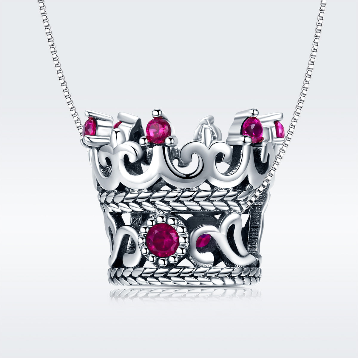 Crown with Pink Jewels Charm
