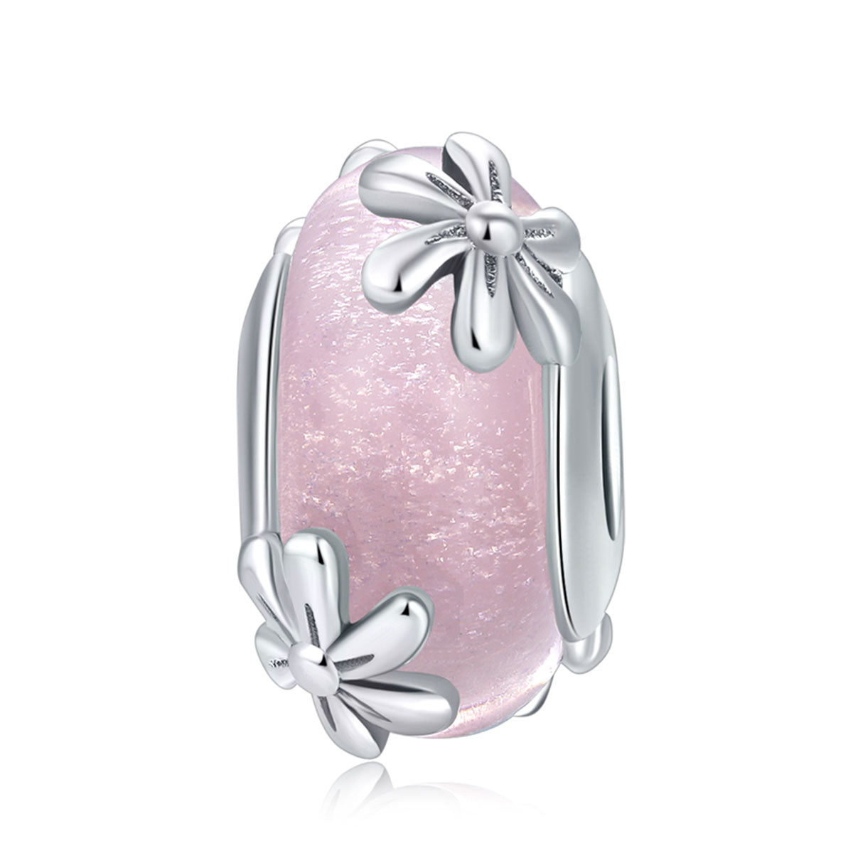 Pink Daisy Glass Bead