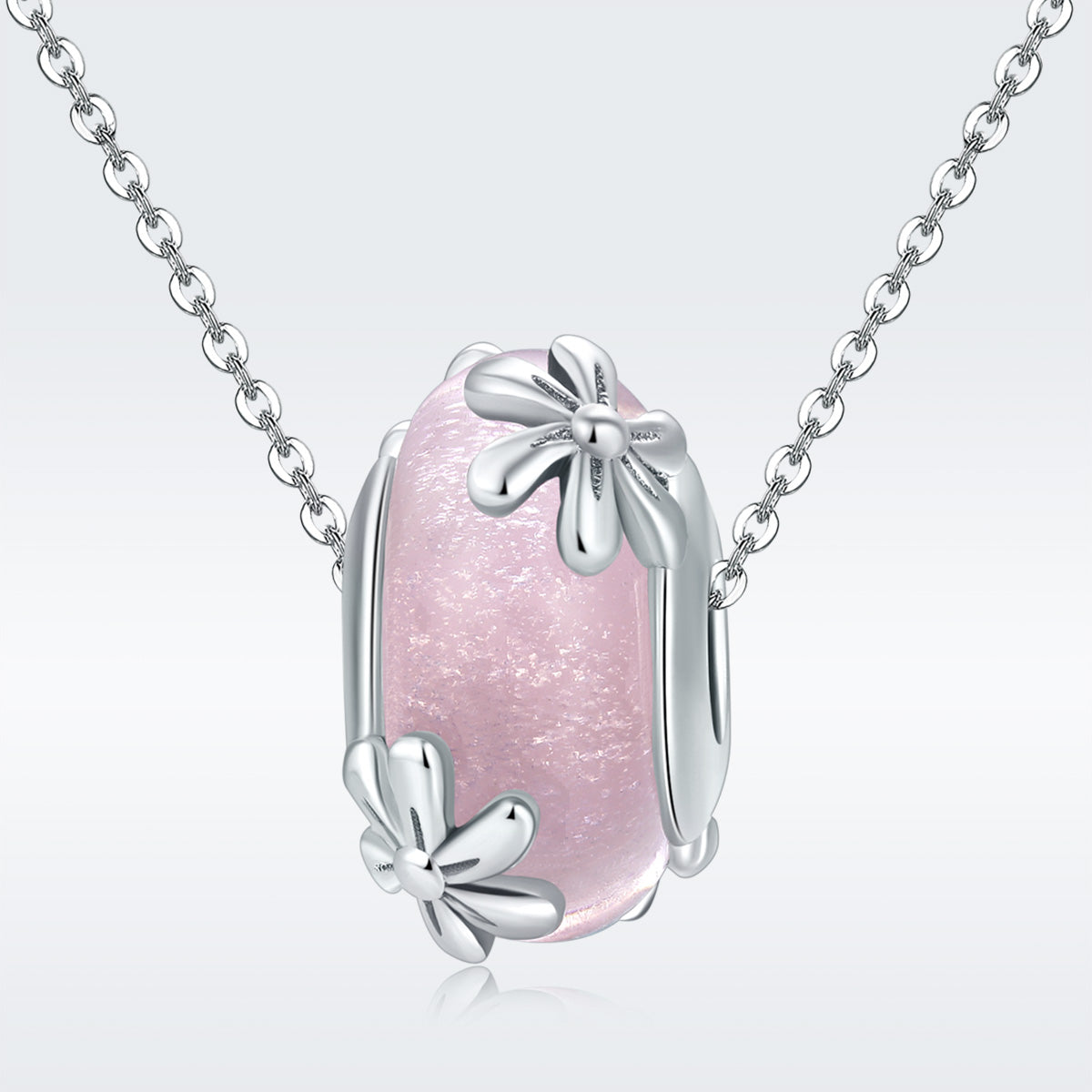 Pink Daisy Glass Bead