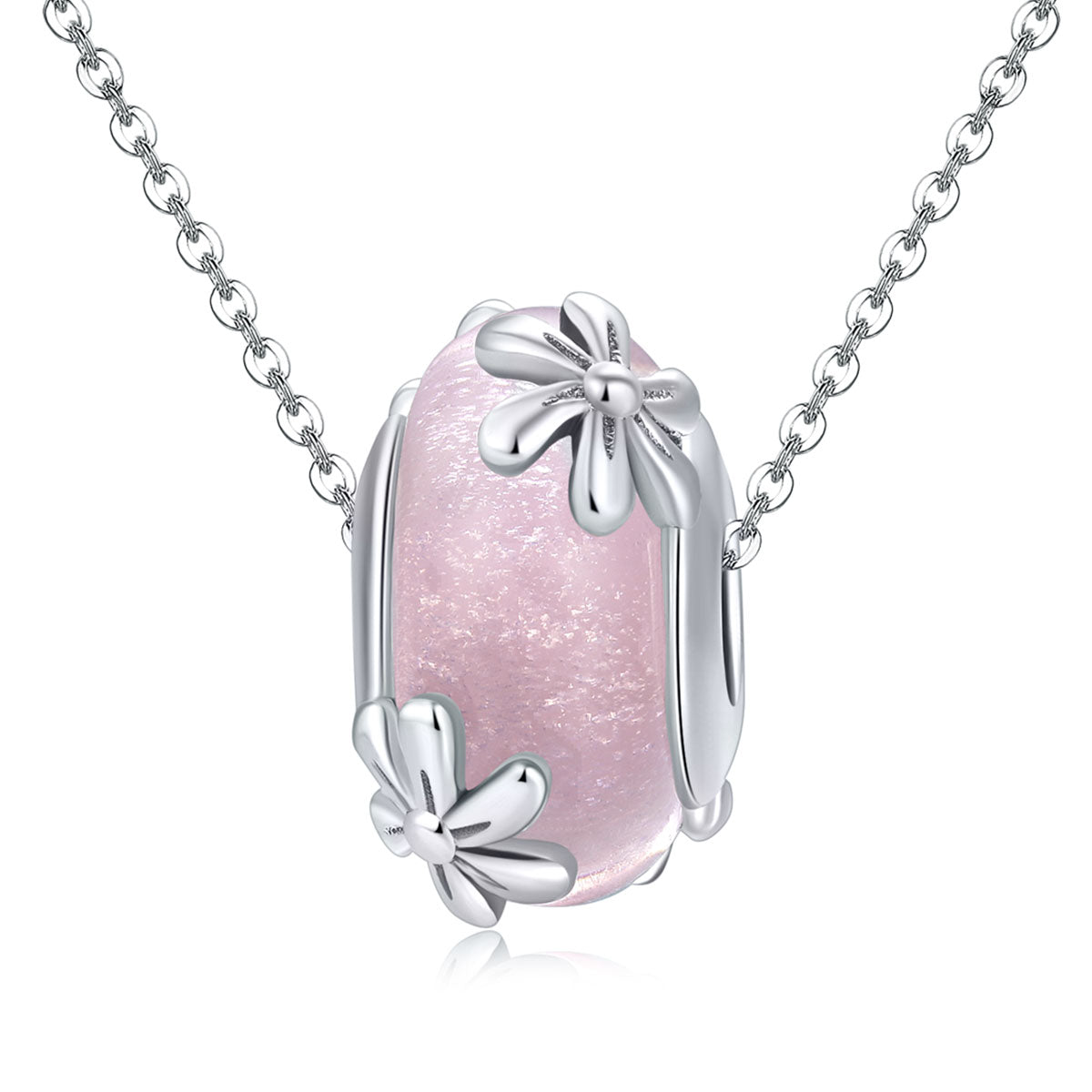 Pink Daisy Glass Bead