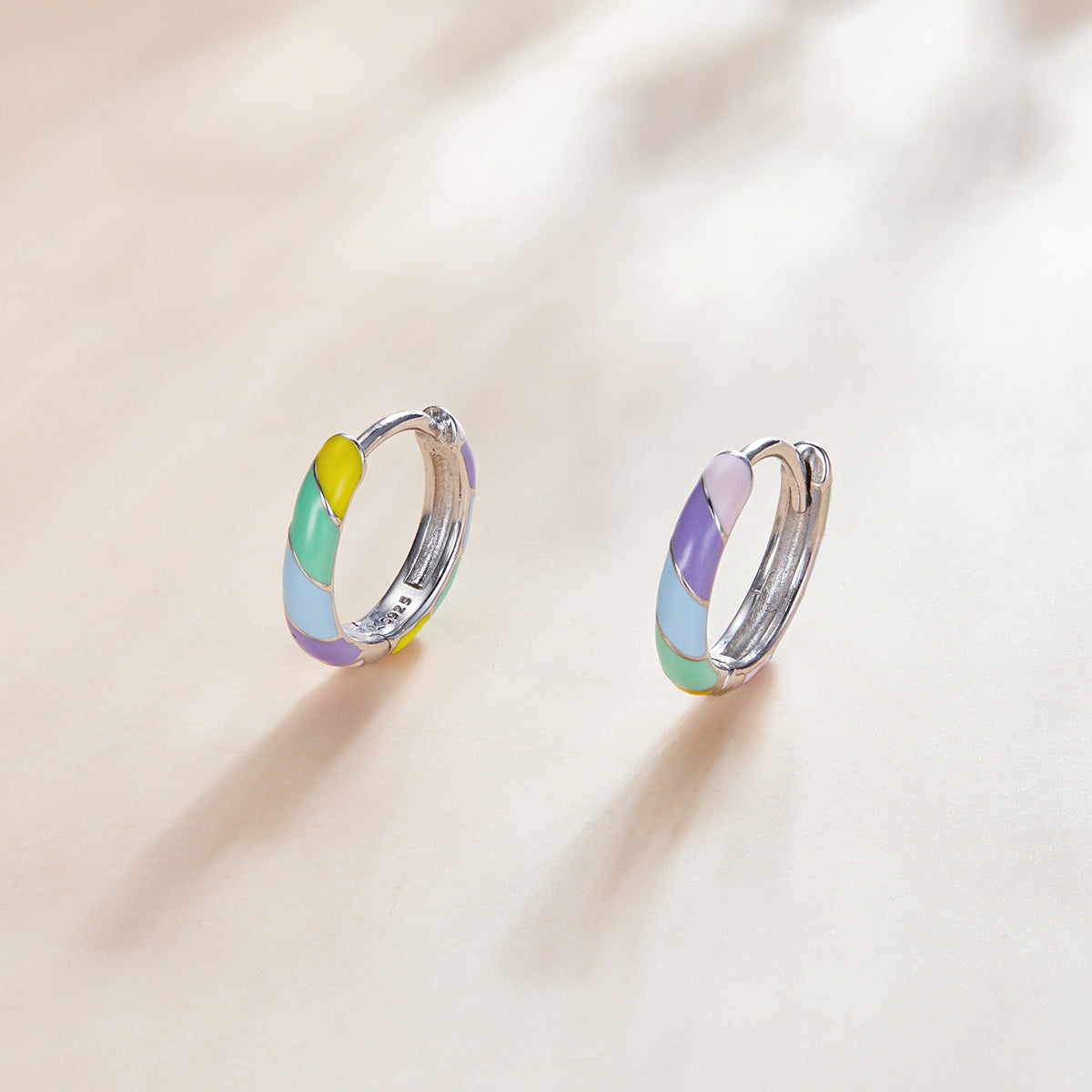 Rainbow Hoop Earrings