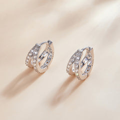 Glam Silver Double Hoop Earrings