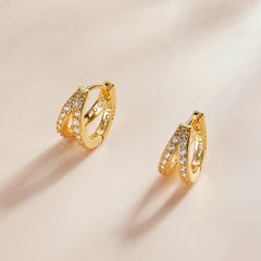 Glam Gold Double Hoop Earrings