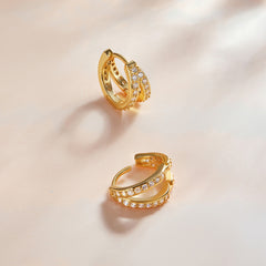 Glam Gold Double Hoop Earrings