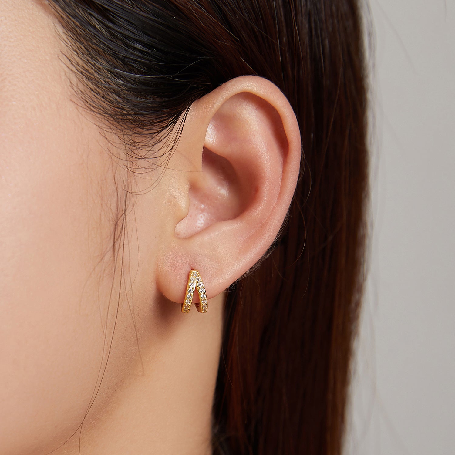 Glam Gold Double Hoop Earrings