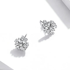 Snowflake CZ Stud Earrings