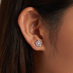 Snowflake CZ Stud Earrings