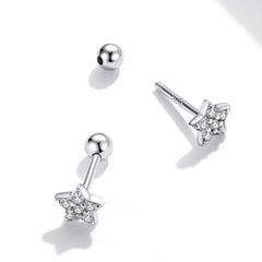 Petite CZ Star Stud Earrings