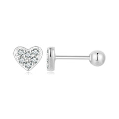 Petite CZ Heart Stud Earrings