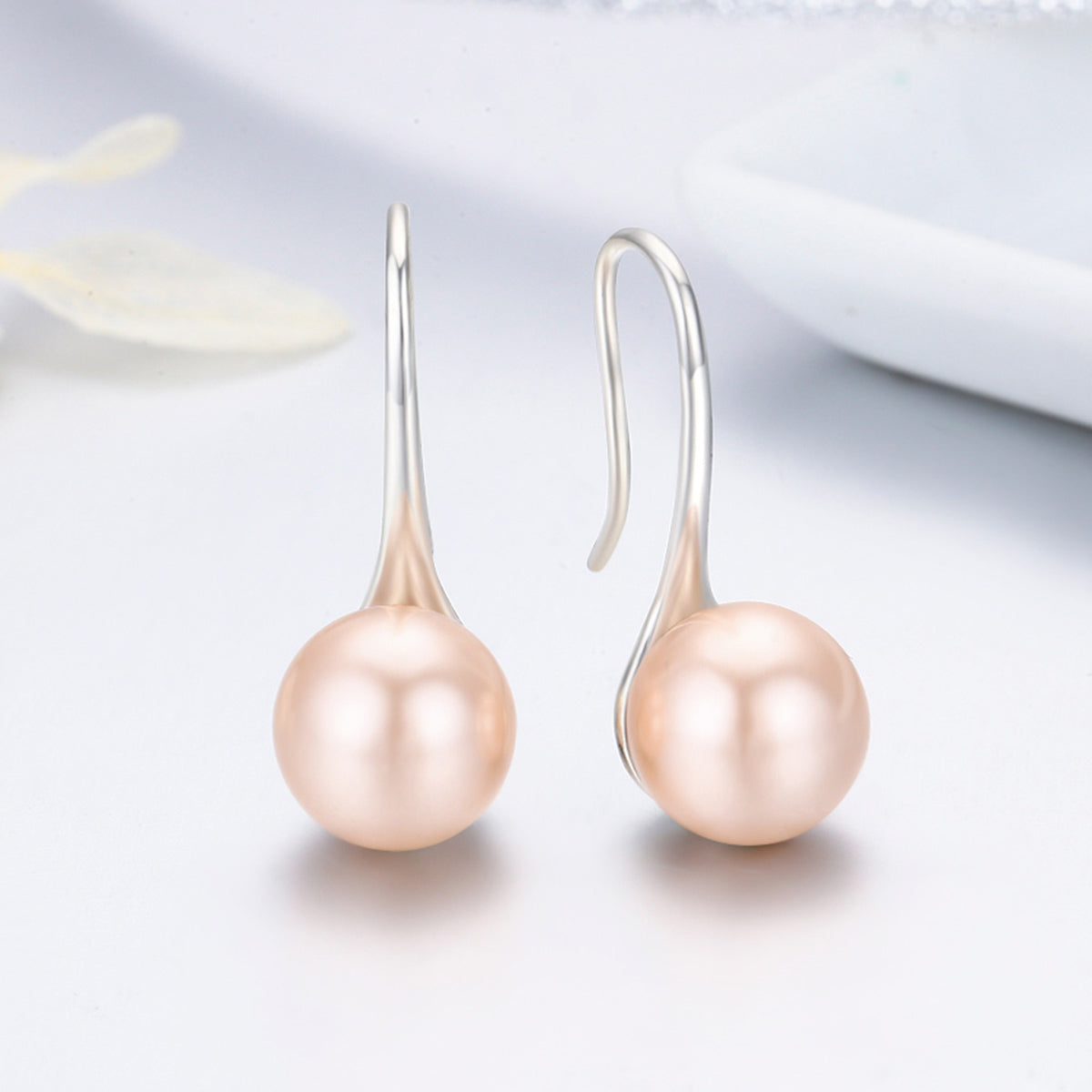 Golden Long Pearl Drop Earrings