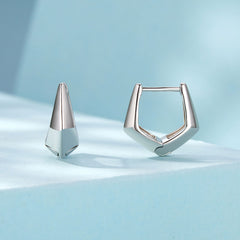 Chunky Angular Hoop Earrings