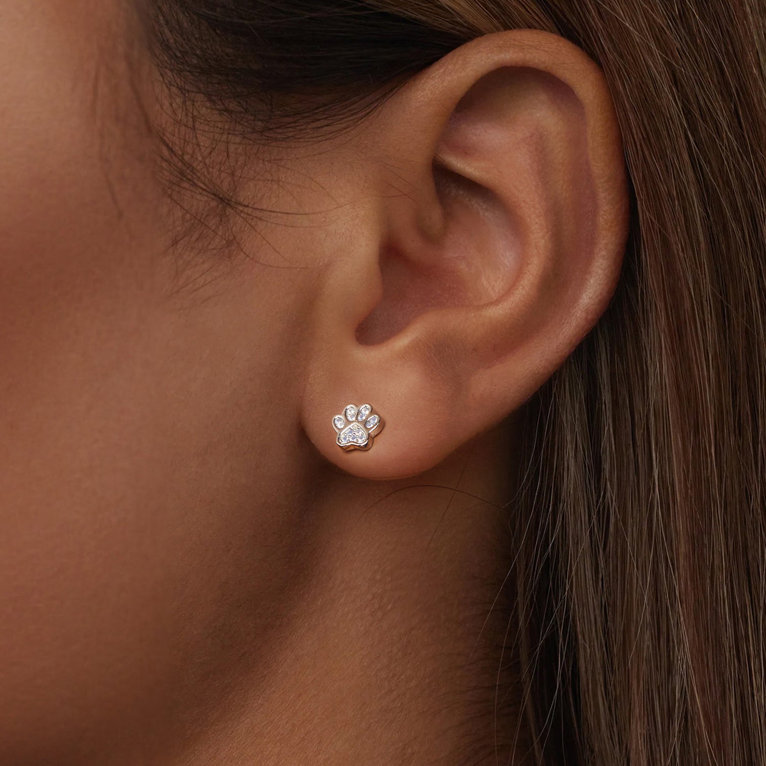 Paw Print Stud Earrings