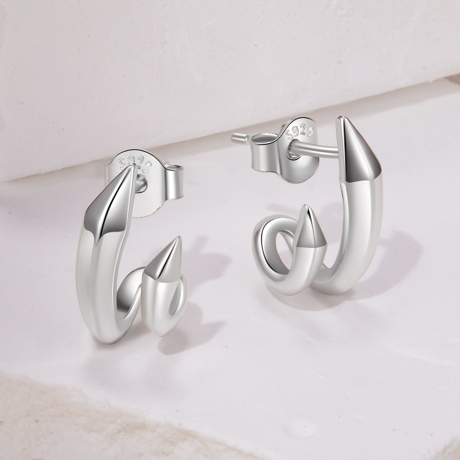 Geometric Double Layer Stud Earrings