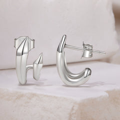 Geometric Double Layer Stud Earrings