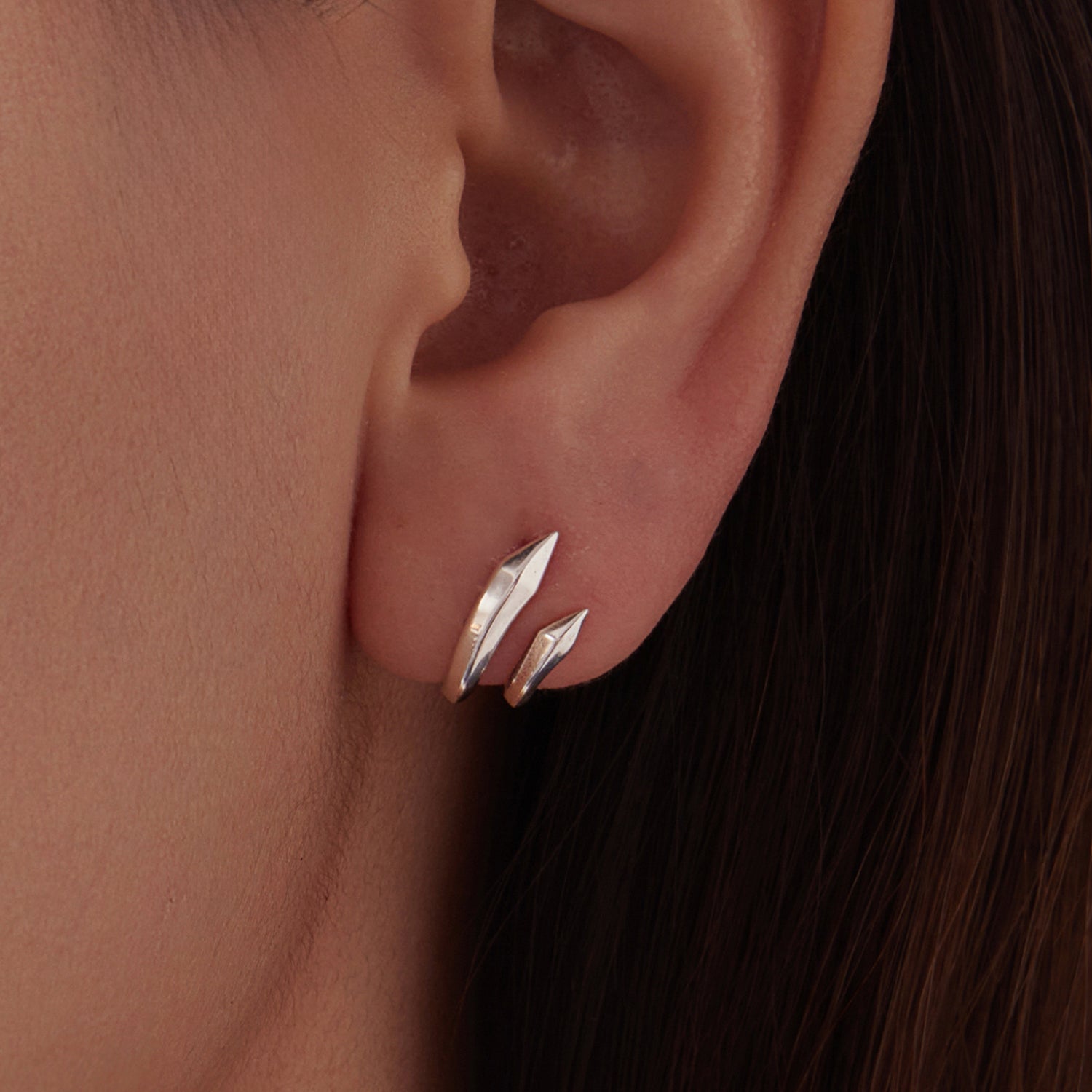 Geometric Double Layer Stud Earrings