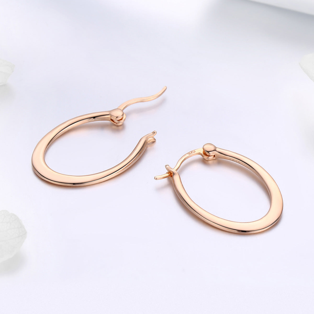 Simple Rose Gold Hoop Earrings