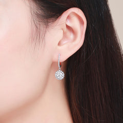 Flower CZ Drop Earrings