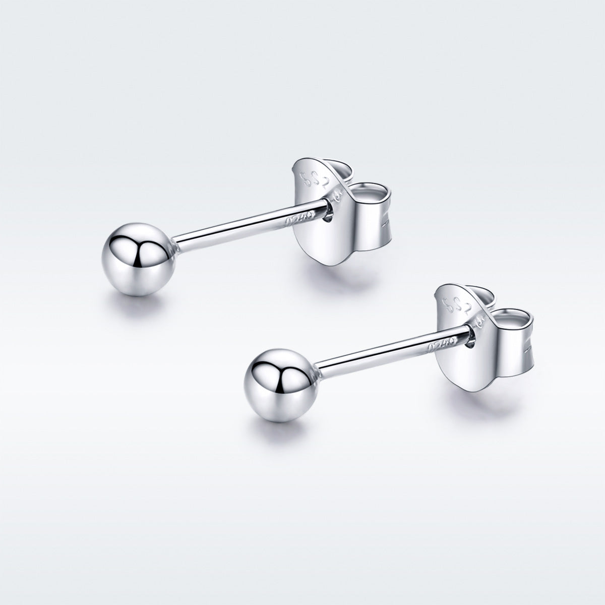 Plain Silver Ball Stud Earrings