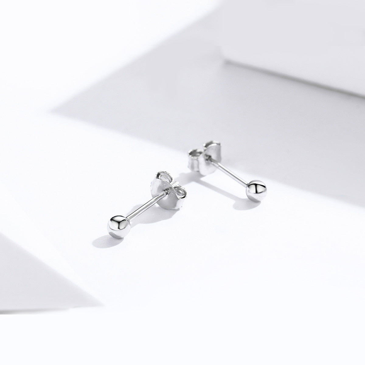 Plain Silver Ball Stud Earrings