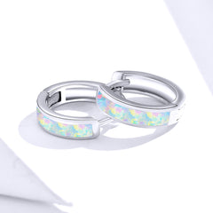 Opal Hoop Earrings