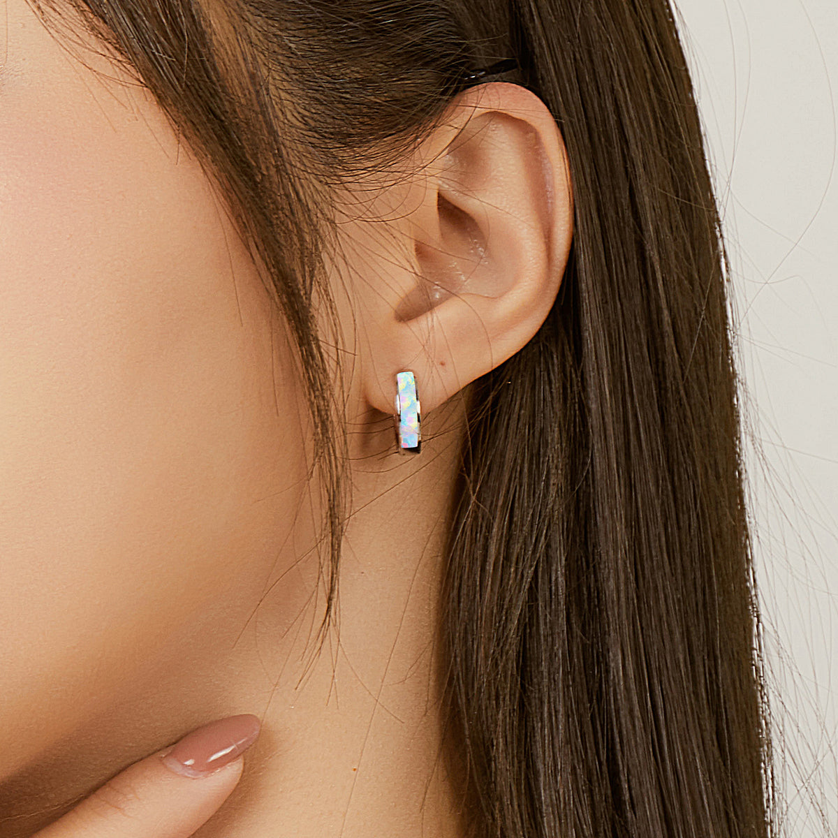 Opal Hoop Earrings