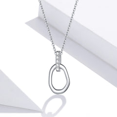 Assymetric Oval Pendant Necklace