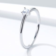 Silver Heart CZ Ring