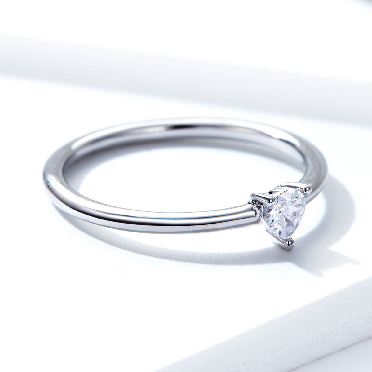 Silver Heart CZ Ring