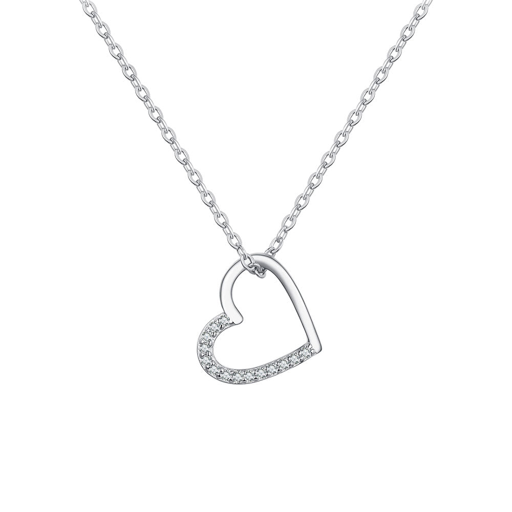 Cubic Zirconia Heart Pendant Necklace