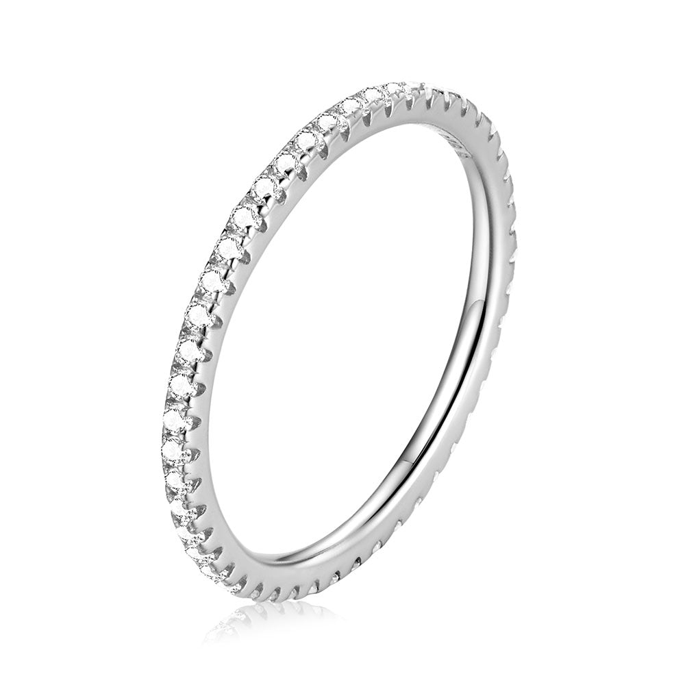 Silver CZ Stacking Ring