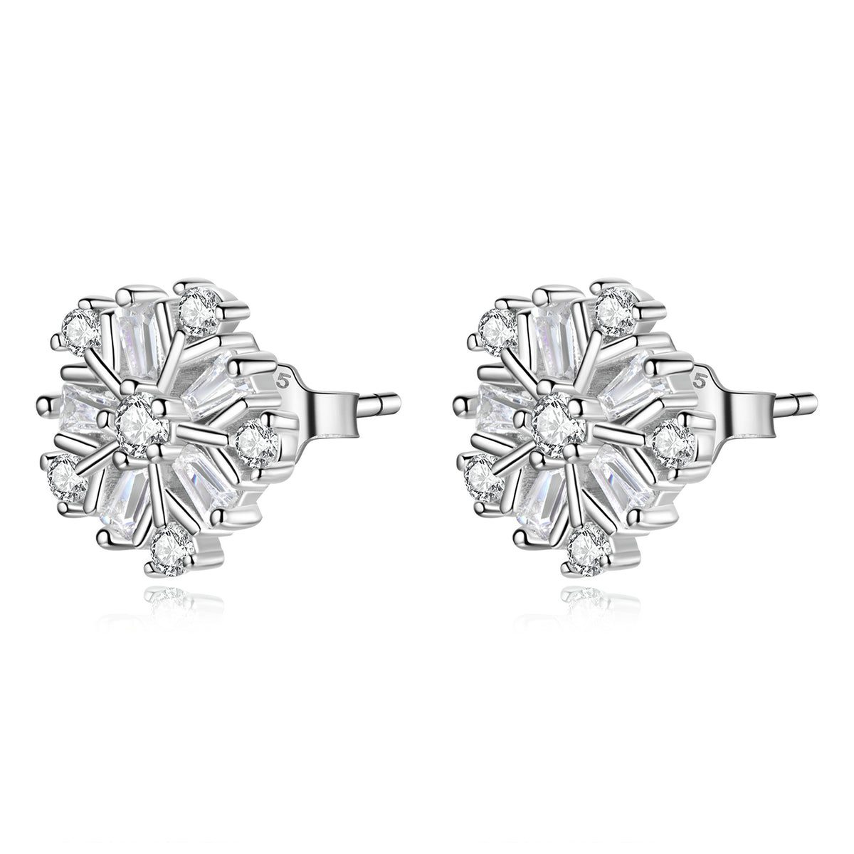 Snowflake CZ Stud Earrings