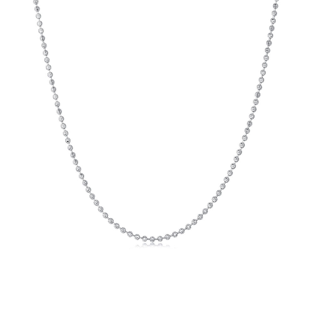 Silver Bead Ball Chain Necklace