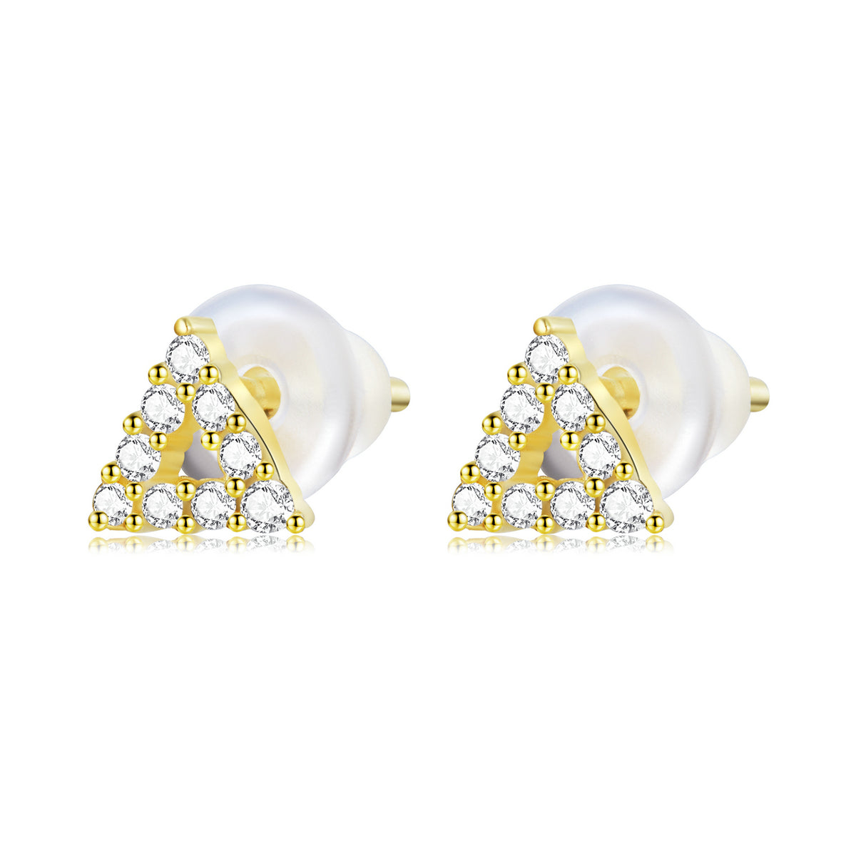 Petite Gold Triangle Stud Earrings