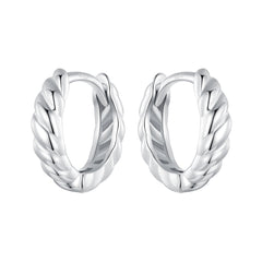 Twisted Silver Hoop Earrings