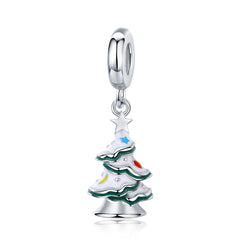 White Christmas Tree Dangle Charm