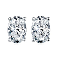 Oval Moissanite Stud Earrings